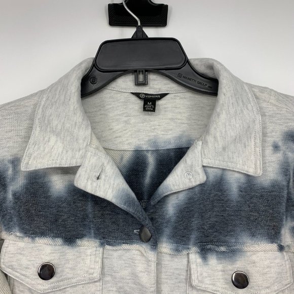 Versona Jacket Tie Dye Gray Blue Knit Button Down Long Sleeve - Picture 3 of 10